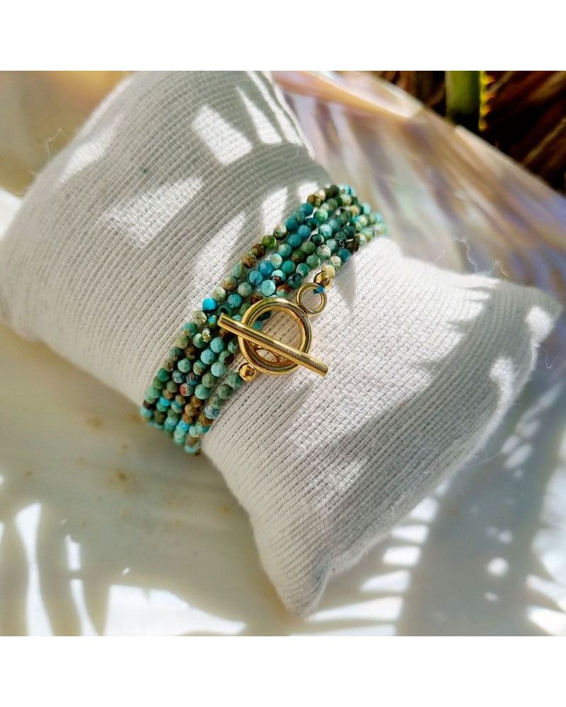 Bracelet Collier Pierres Turquoise Africaine Zosha Collection