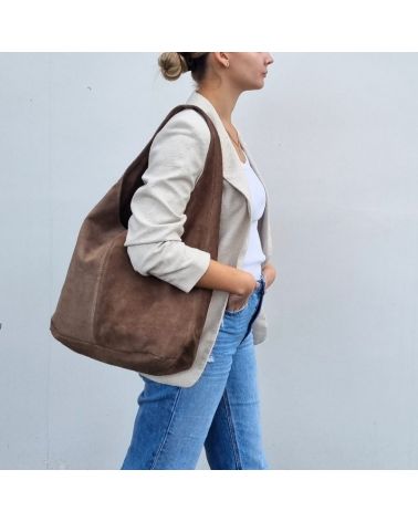 sac daim hobo taupe