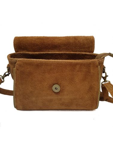 Sac Bandoulière Zip Camel