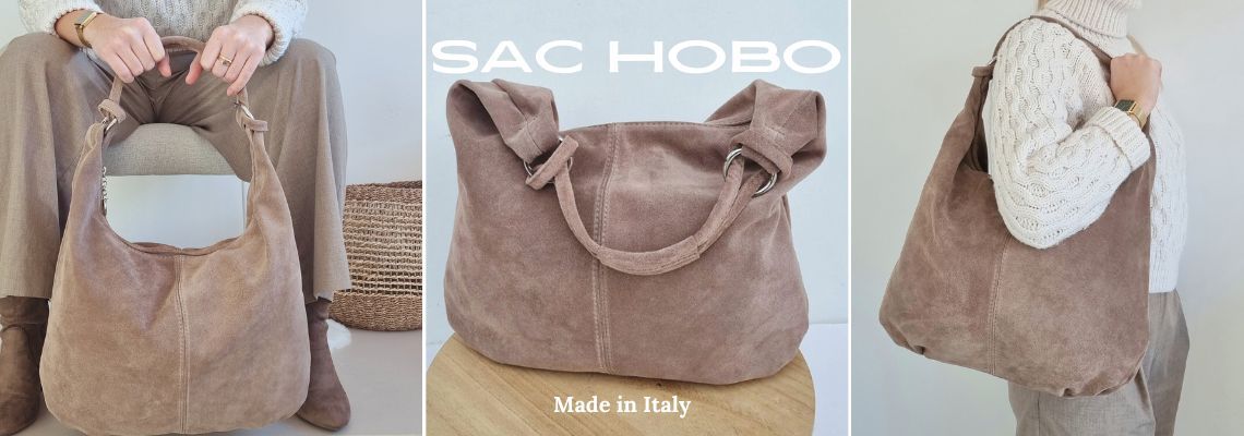 Sac hobo l Cuir & Daim l Zosha Collection